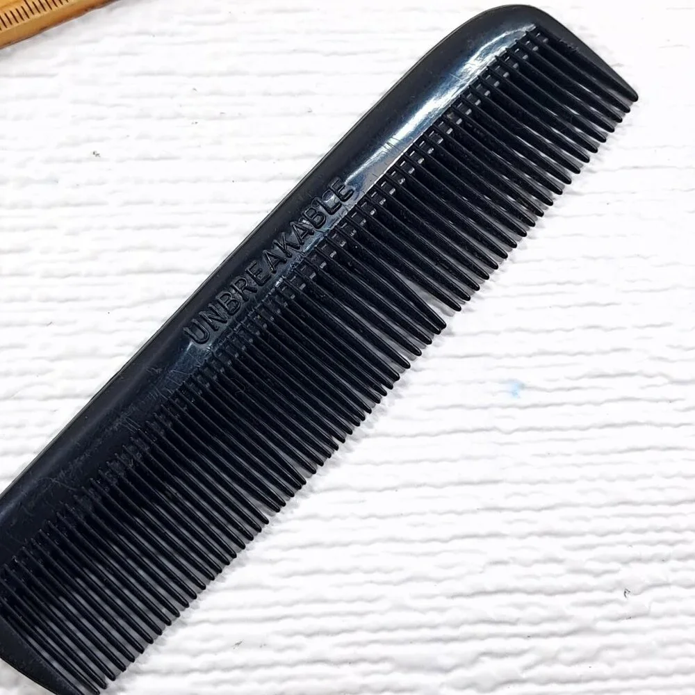 Vintage Ace Unbreakable Plastic Black Hard Rubber hair Comb USA Pocket Purse‎ 5